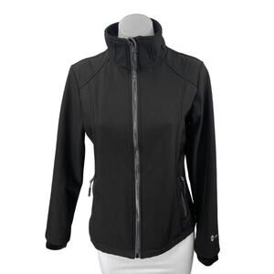 Free Country Women's Black Long Sleeve Full Zip Waterproof Rain Coat Jacket Sz S